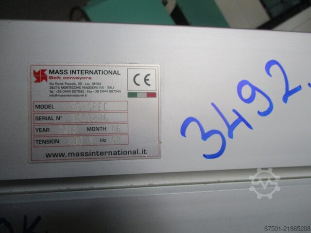 Conveyor belt, belt conveyor, conveyor belting MASS International NS SPEC (3492)