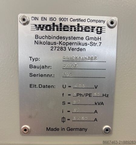 Perfect binder Wohlenberg Quickbinder