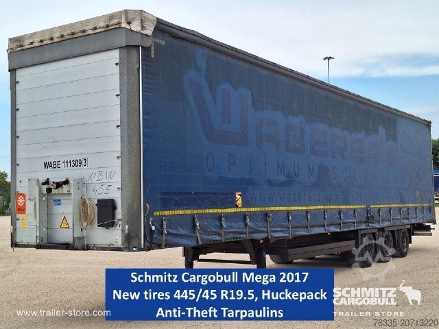 Open semitrailer with tarp Schmitz Cargobull Curtainsider Mega