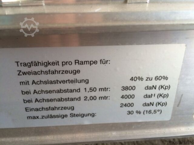 Dreiseitenkipper Anhänger  NEU Auffahrrampen, Alurampen,Verladerampen, 8 to Länge 3,25m