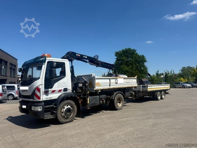 Truck mounted crane IVECO 140E250 Kipper mit HIAB Kran inklusive Anhänger