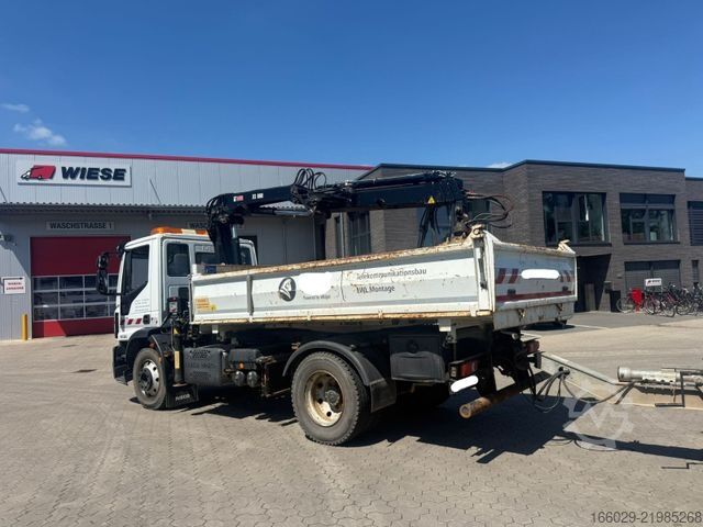 Three-sided tipper truck IVECO 140E250 Kipper mit HIAB Kran inklusive Anhänger