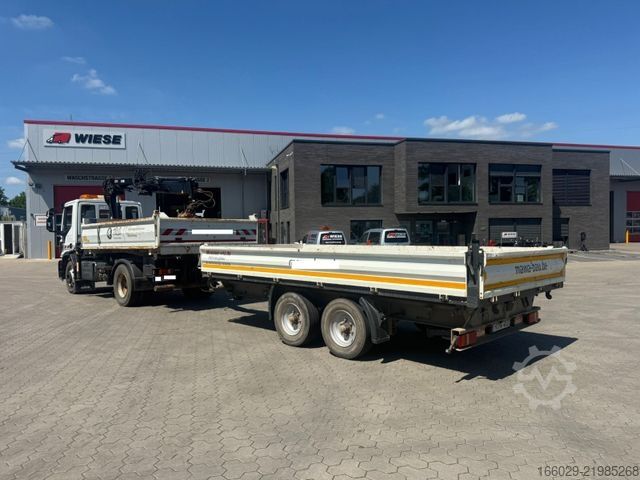 Three-sided tipper truck IVECO 140E250 Kipper mit HIAB Kran inklusive Anhänger