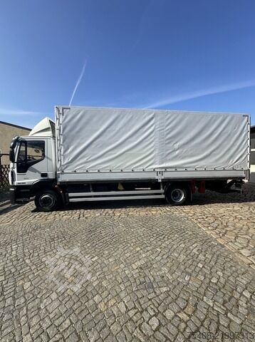 Flatbed truck with tarp iveco 120-250 Eurocargo rechts Schiebeplane LBW