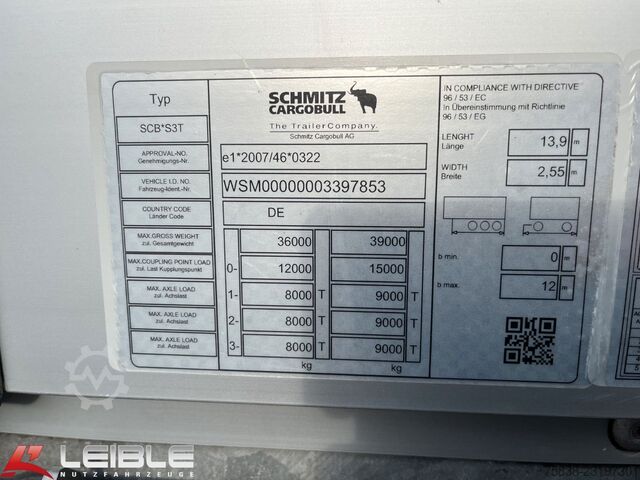 Auflieger mit Pritsche & Plane SCHMITZ CARGOBULL SCB*Standard Tautliner*Liftachse*Code XL*
