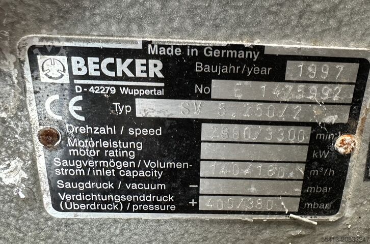 Vakuumpumpe Becker Side Channel Blowers