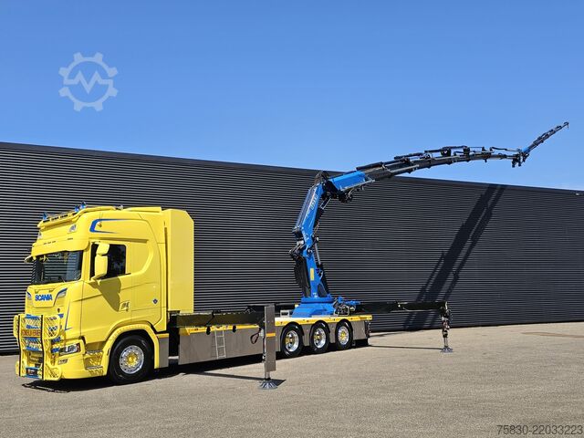 Loading platform Scania S580 V8 / 8x4 / FASSI 115 t/m CRANE / RETARDER
