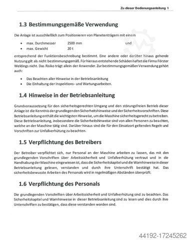 Manipulator, welding positioner FÖRSTER welding systems GmbH welding positioner manipulator