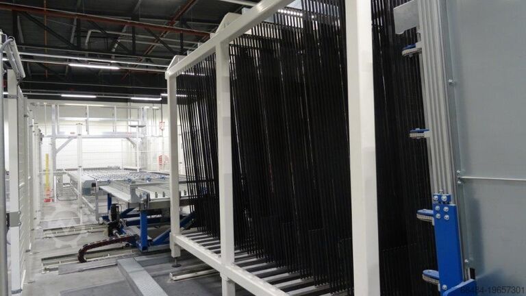 Glass grinding machine Benteler auto sorting system - transport trolleys