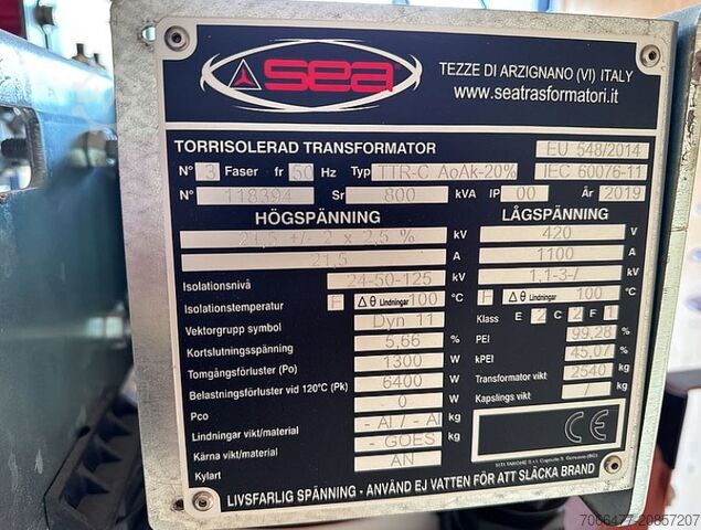 Transformator Sea transformatori TRR-C AoAK-20% 800KVA