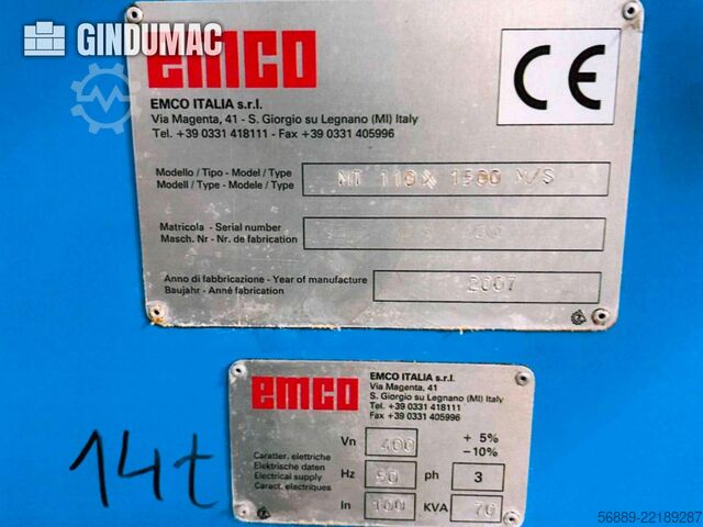 EMCO MT 110X 1500 M/S EMCO MT 110X 1500 M/S
