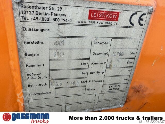 Tanker semitrailer Krone SDR 27, Liftachse, Leistikow Saugauflieger, 2