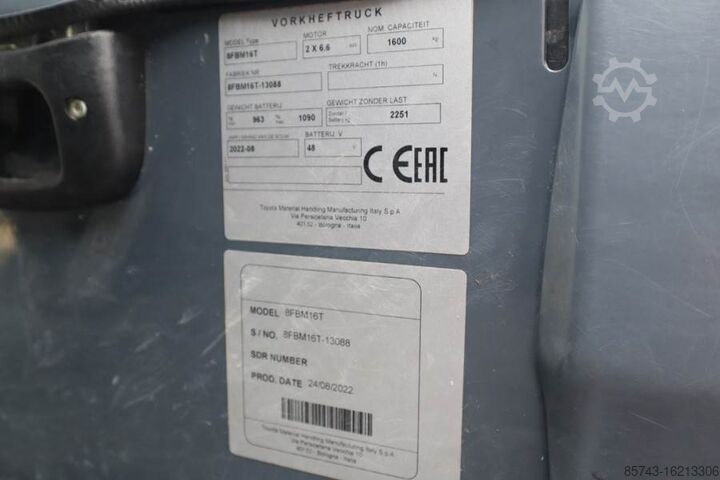 Forklift Toyota 8FBM16T Valid inspection, *Guarantee! Electric, 5