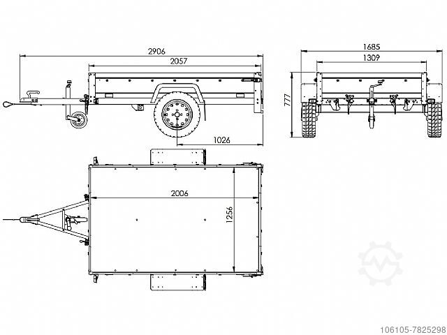 PKW-Anhänger Unitrailer Anhänger 201 KIPP mit Flachplane