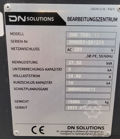 Machining center DOOSAN DNM 750 L