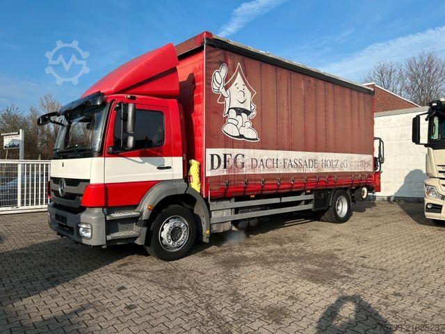 LKW mit Pritsche & Plane MERCEDES-BENZ 1829 Axor mit HIAB Mitnahmestapler