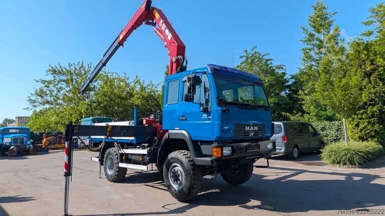 LKW mit Pritsche (offen) MAN TGM 10.180 4x4 KRAN 16m single bereift FUNK
