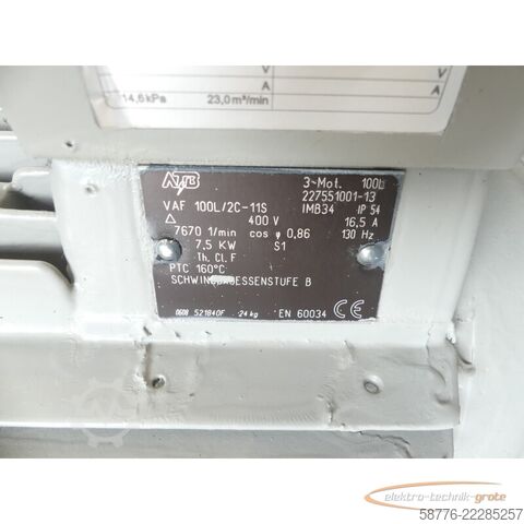 Steuerung  Elektror HRD 2 FU - 130/7,5 Gebläse SN212/864490 m. ATB VAF 100L/2C-11S -ungebr.-