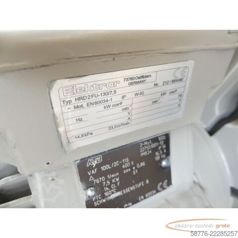 Steuerung  Elektror HRD 2 FU - 130/7,5 Gebläse SN212/864490 m. ATB VAF 100L/2C-11S -ungebr.-
