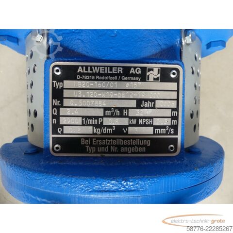 Komponente Allweiler NB20-160/01 Kreiselpumpe - Ø = 157 mit MA 80B2-B5 / A400811BD2917