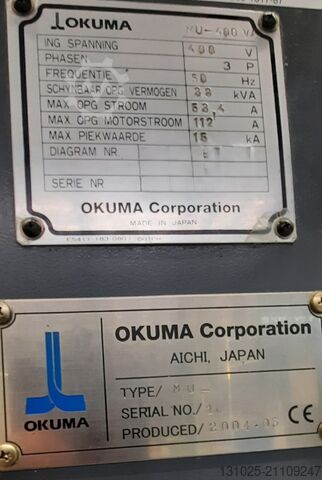 Vertikales Bearbeitungszentrum OKUMA MU400VA
