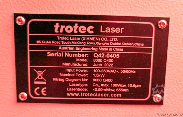 Graviermaschine trotec Q400 und Absaugung Atmos Duo Plus 230