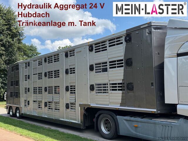 Livestock semitrailer Finkl 3 + 4 Stock/ Hubdach / Rampe / Tränke/Funk