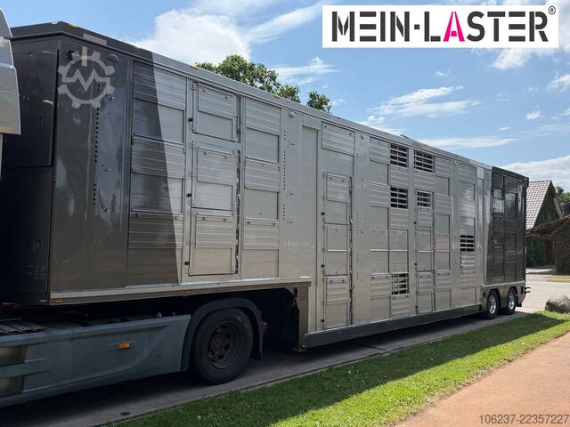 Livestock semitrailer Finkl 3 + 4 Stock/ Hubdach / Rampe / Tränke/Funk
