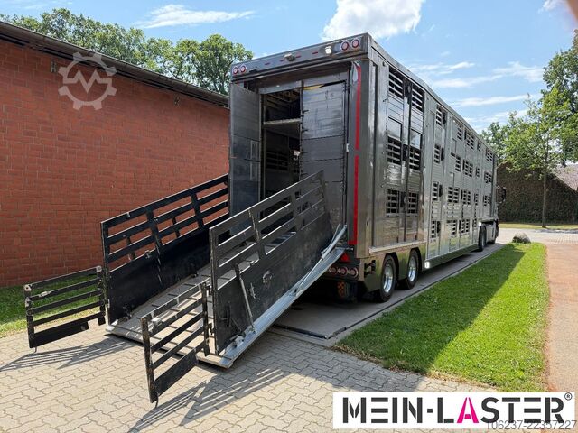 Livestock semitrailer Finkl 3 + 4 Stock/ Hubdach / Rampe / Tränke/Funk