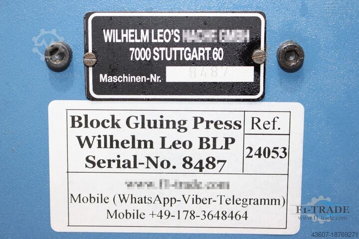 Block Gluing Press Wilhelm Leos BLP-p