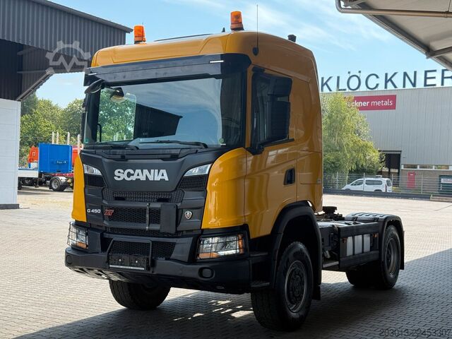 Standard tractor unit SCANIA G450 XT 4x4 Euro 6 SZM Kipphydraulik Blatt /Luft