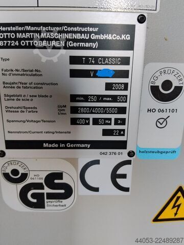Formatkreissäge Martin T74  