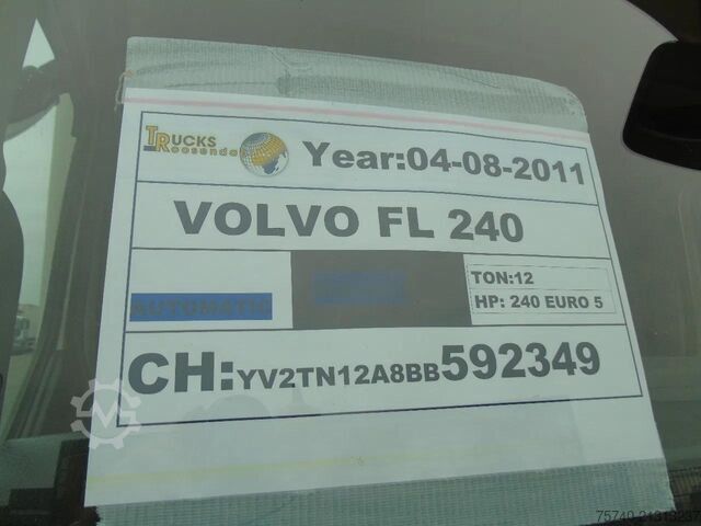 Box body Volvo FL 240 + 12t + euro 5 + lift