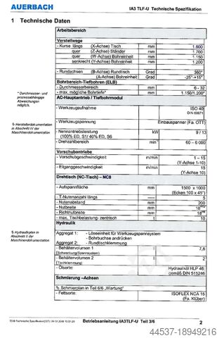 CNC Tieflochbohrmaschine Auerbach IA3 TLF-U