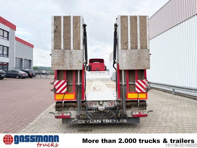 Low loader semitrailer CYL 3, mit Lift-/Lenkachse, faltbare Rampen