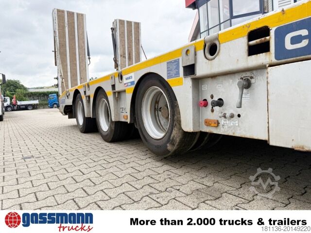 Low loader semitrailer CYL 3, mit Lift-/Lenkachse, faltbare Rampen