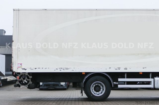 Flatbed truck with tarp VOLVO FE 300 Koffer XL-Tank LBW Euro 5