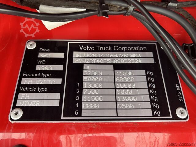 Hook arm system Volvo FH 500 Globetrotter 8x2 Tridem / VDL Hook 25 To...