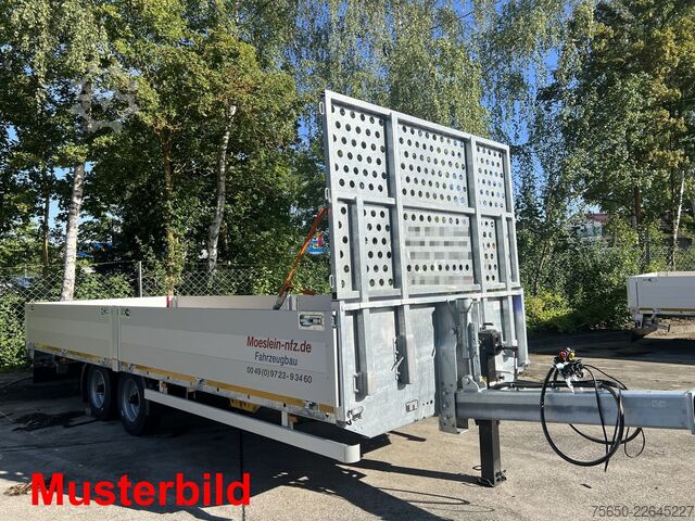 Open trailer Möslein THT 14,4 G 6,2 L  14,4 t Tandem- Pritschenanhänger- Tieflader