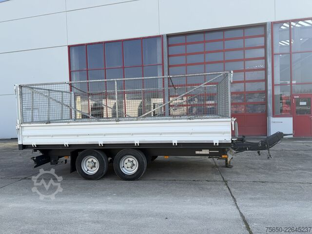 Three-way tipper trailer  TK  Tandemkipper- Tieflader, Gitteraufsatz, Wenig Benutzt