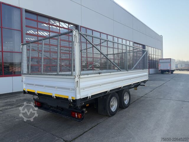 Three-way tipper trailer  TK  Tandemkipper- Tieflader, Gitteraufsatz, Wenig Benutzt