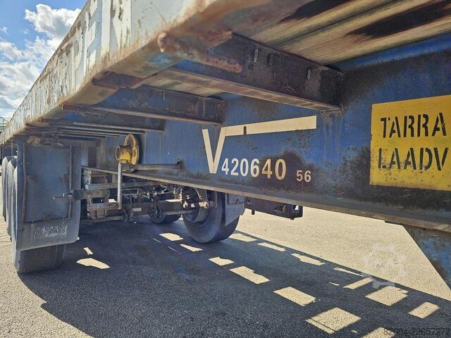 Flatbed FLANDRIA op 3/32 T /STEEL SUSPENSION /BPW DRUM / CONTAIN...