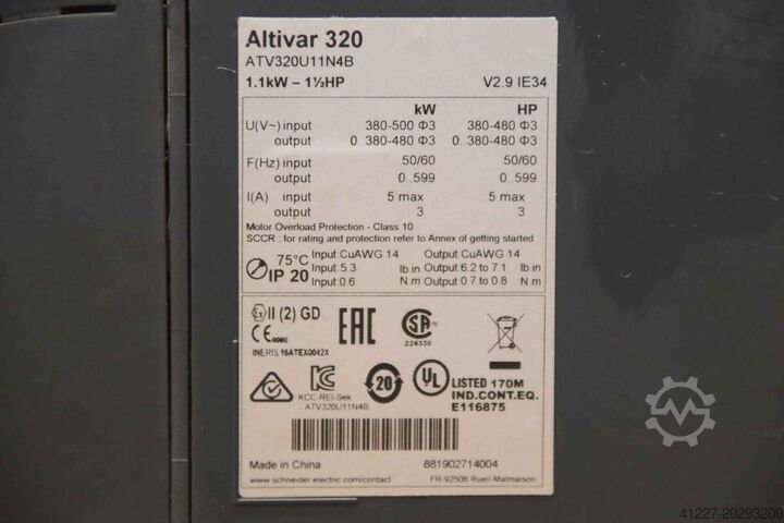 Frequency converter 1.1 kW Schneider Electric Altivar 320   ATV320U11N4B