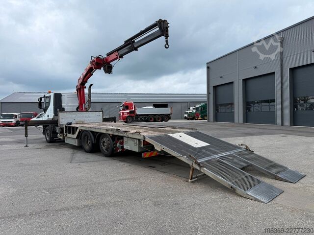 Autotransporter LKW IVECO Stralis 420 6x2 Maschinetransport HMF1823 Crane