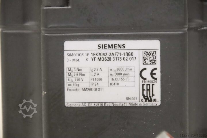 Servo geared motor Siemens Wittenstein 1FK7042-2AF71-1RG0 SP 075S-MC1-3