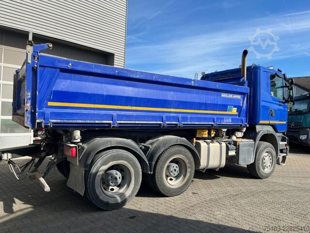 Three-sided tipper truck SCANIA R 490 6x4 3-Achs Kipper Meiller Bordmatik