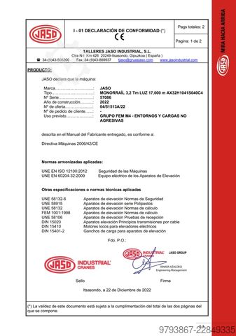Overhead crane JASO AX32H1041S040C4