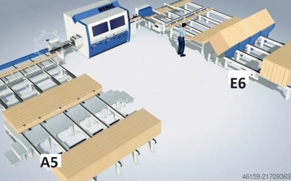 Automatisierung der Hobellinie mit Stapler Weinig E6 infeed + A5 outfeed + stacker