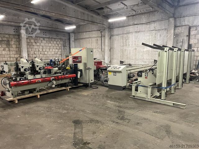 Automatisierung der Hobellinie mit Stapler Weinig E6 infeed + A5 outfeed + stacker