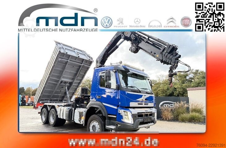 Tipper truck VOLVO FMX 420 6x6 Kipper KRAN 21m WINDE FUNK Bordmatik